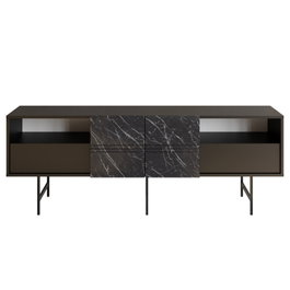 Hanah Home Soporte de TV Negro y Mármol